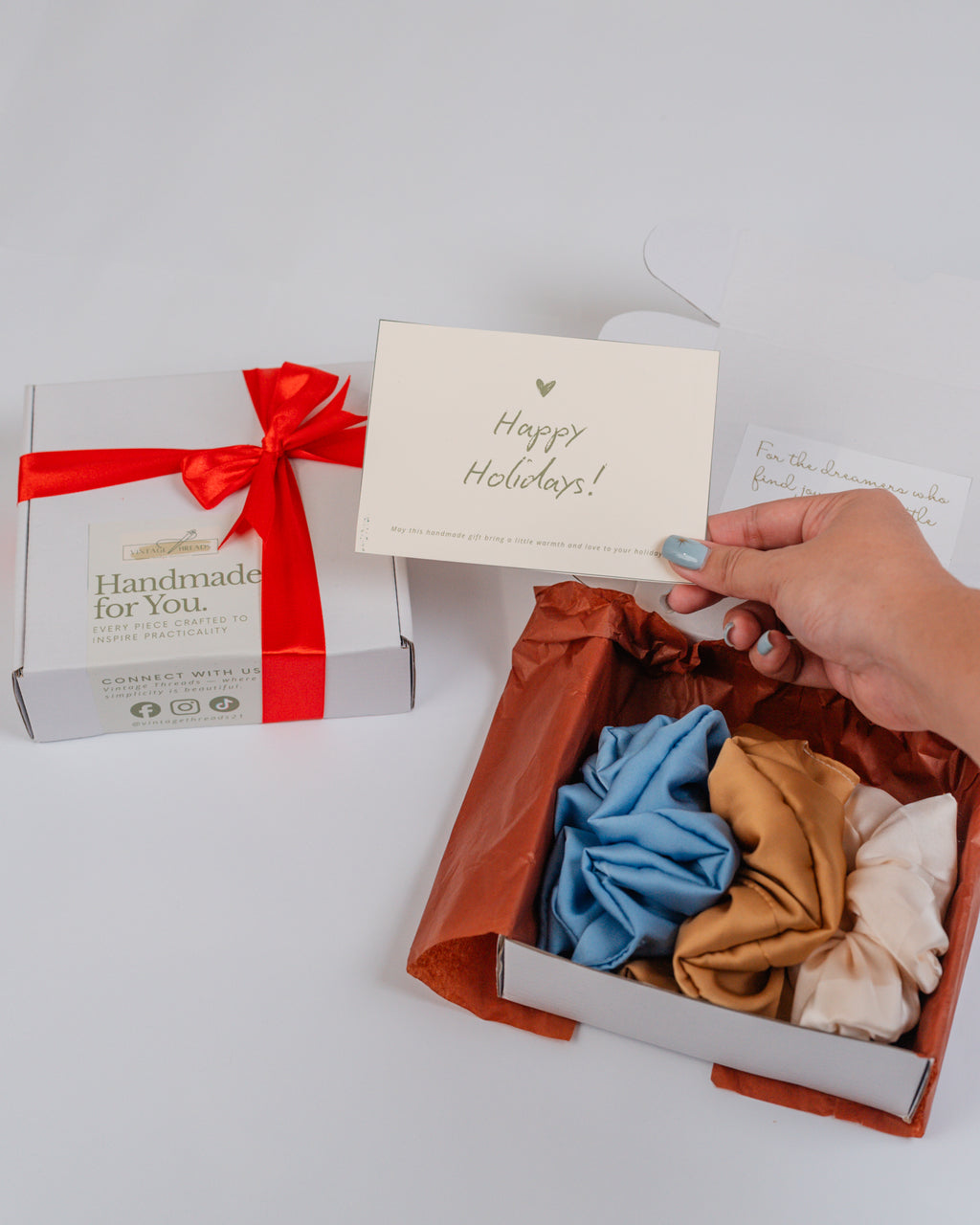 3-Piece Handmade Large Scrunchie Gift Box | The Holiday Gift Box by Vintage Threads