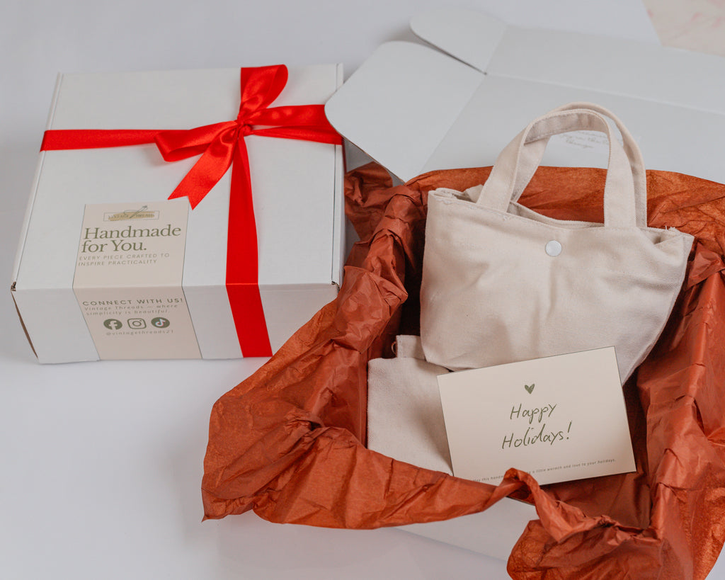 Paul Micro Tote Bag & Hand Made Canvas Wallet | The Holiday Gift Box by Vintage Threads