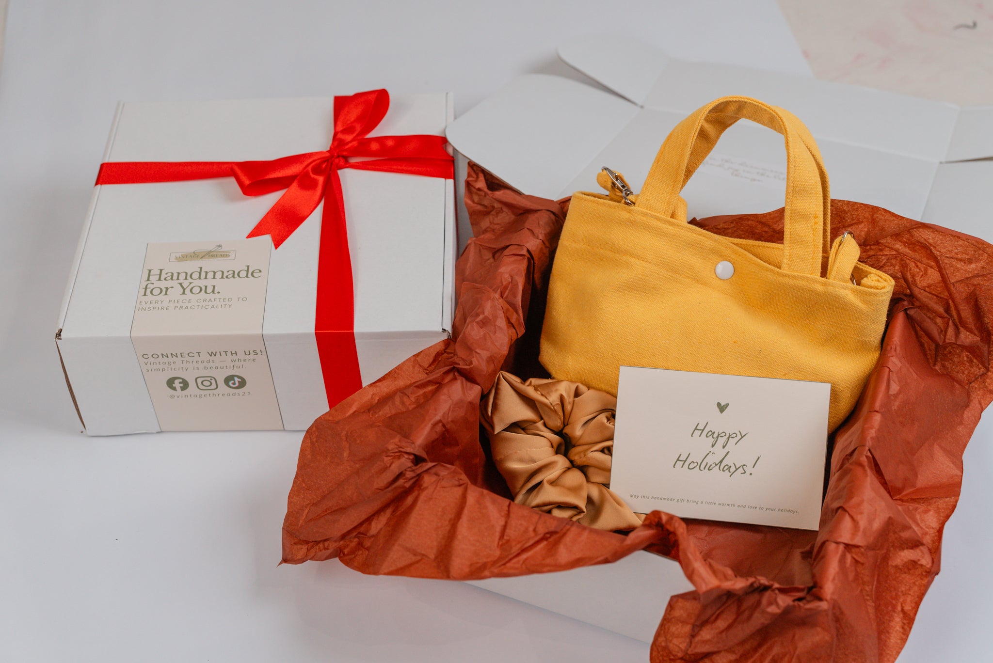 Paul Micro Tote bag+ Silk XL Scrunchie | The Holiday Gift Box by Vintage Threads