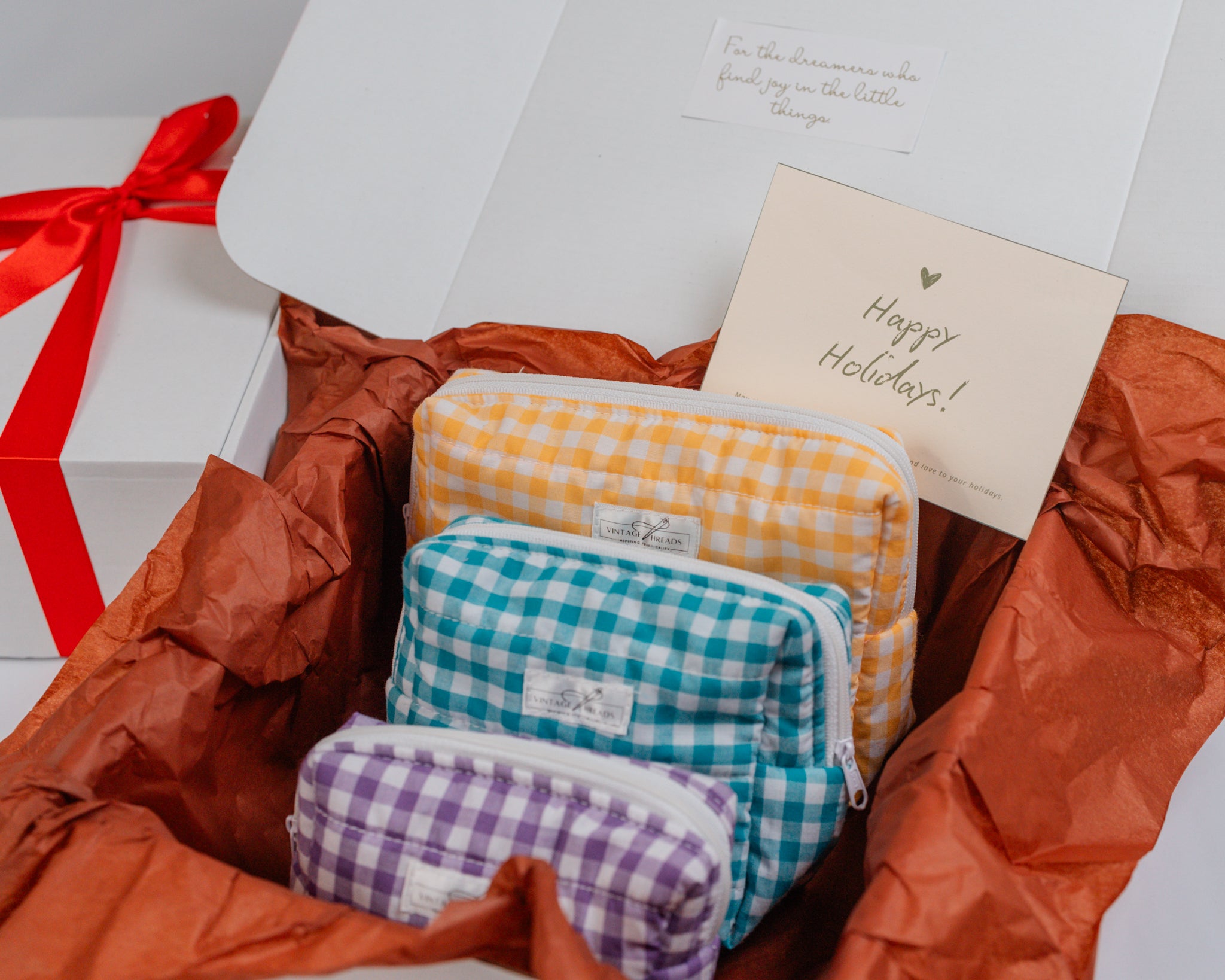 Puffer Organizer Pouch - Small, Medium & Large | The Holiday Gift Box by Vintage Threads