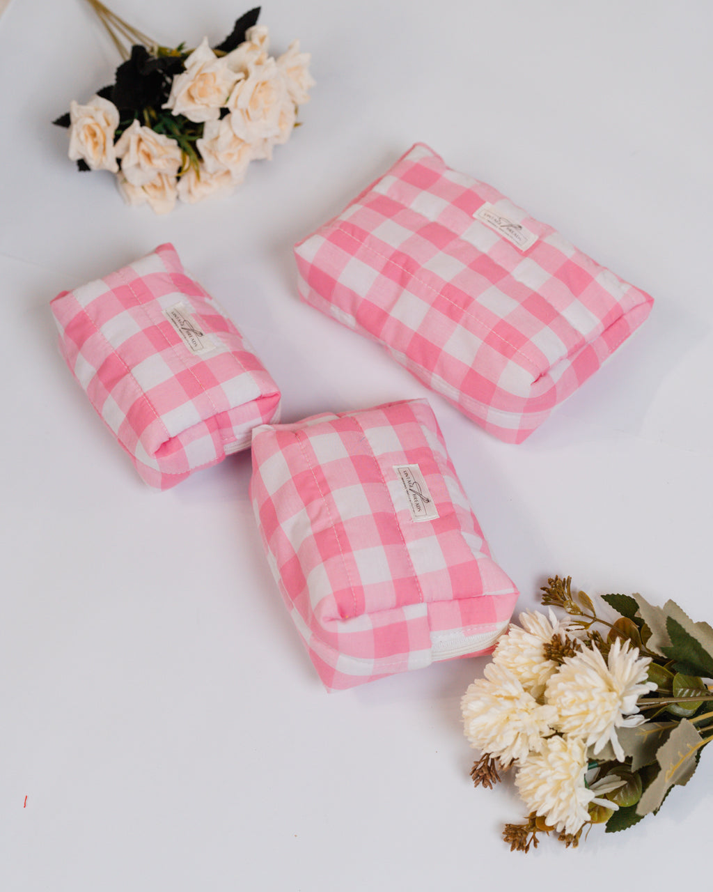 Puffer Organizer Pouch (Small) | Handmade Quilted Cotton Travel Pouch by Vintage Threads