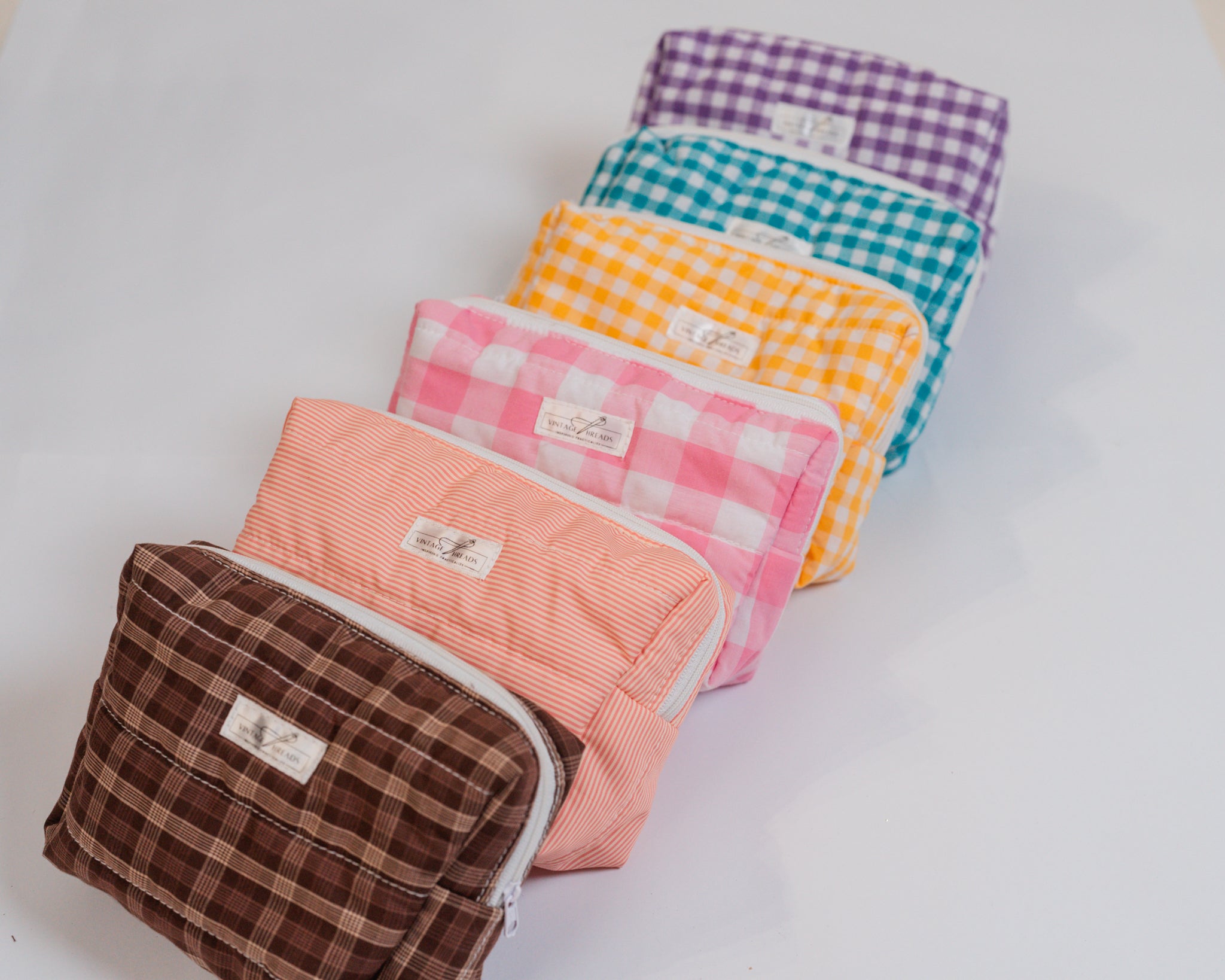 Puffer Organizer Pouch (Small) | Handmade Quilted Cotton Travel Pouch by Vintage Threads
