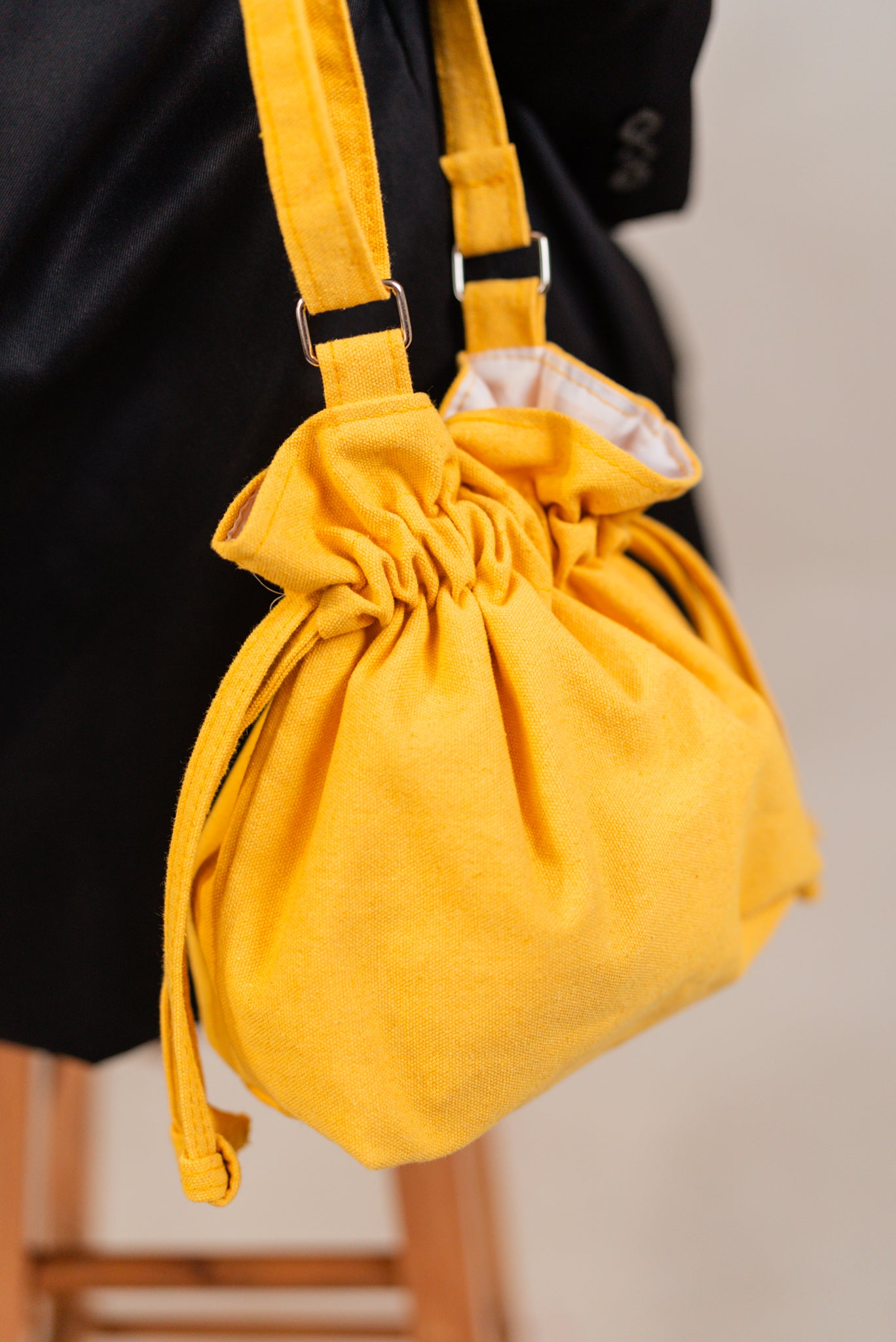 Salmon Canvas Drawstring Sling Bag by Vintage Threads