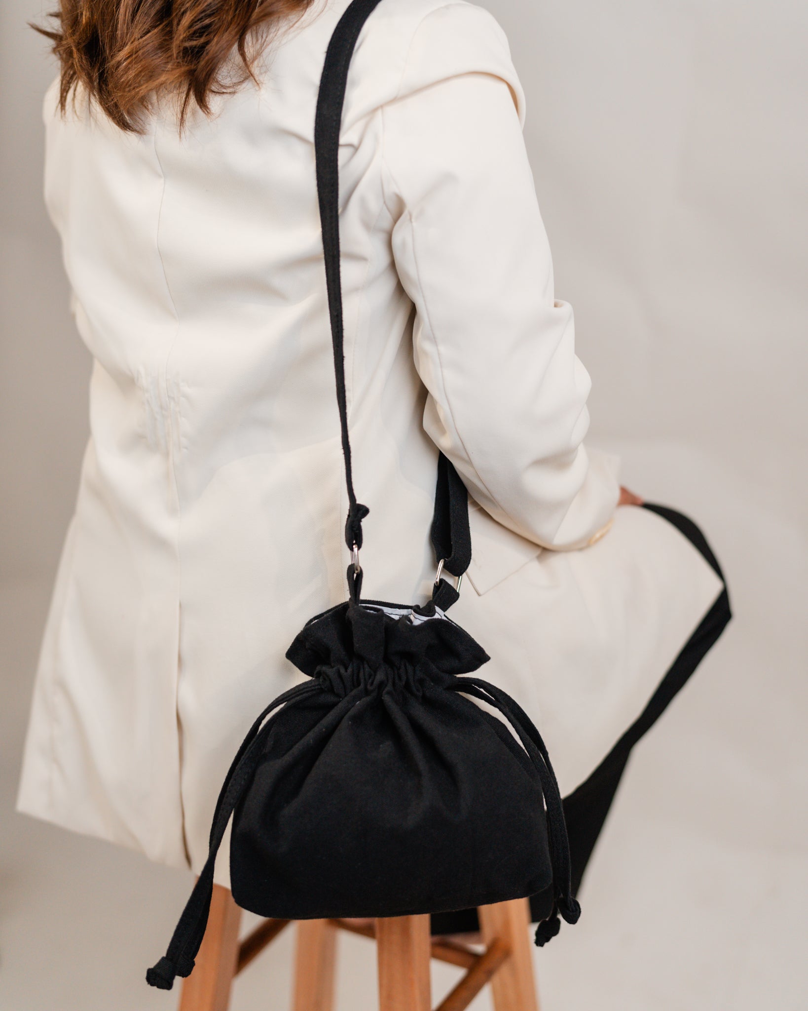 Salmon Canvas Drawstring Sling Bag by Vintage Threads
