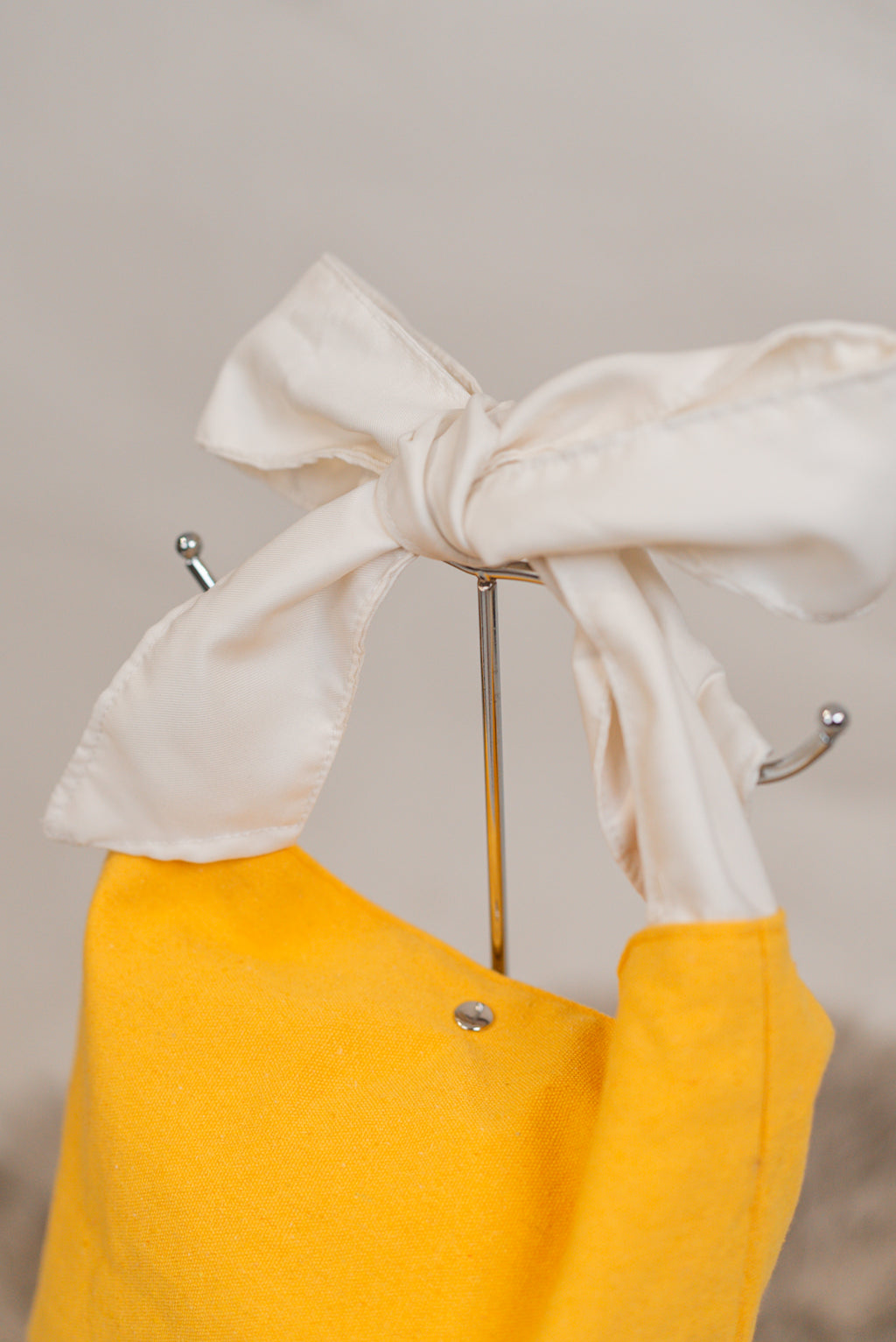 Mae Canvas Bucket Tote with Ribbon Accent