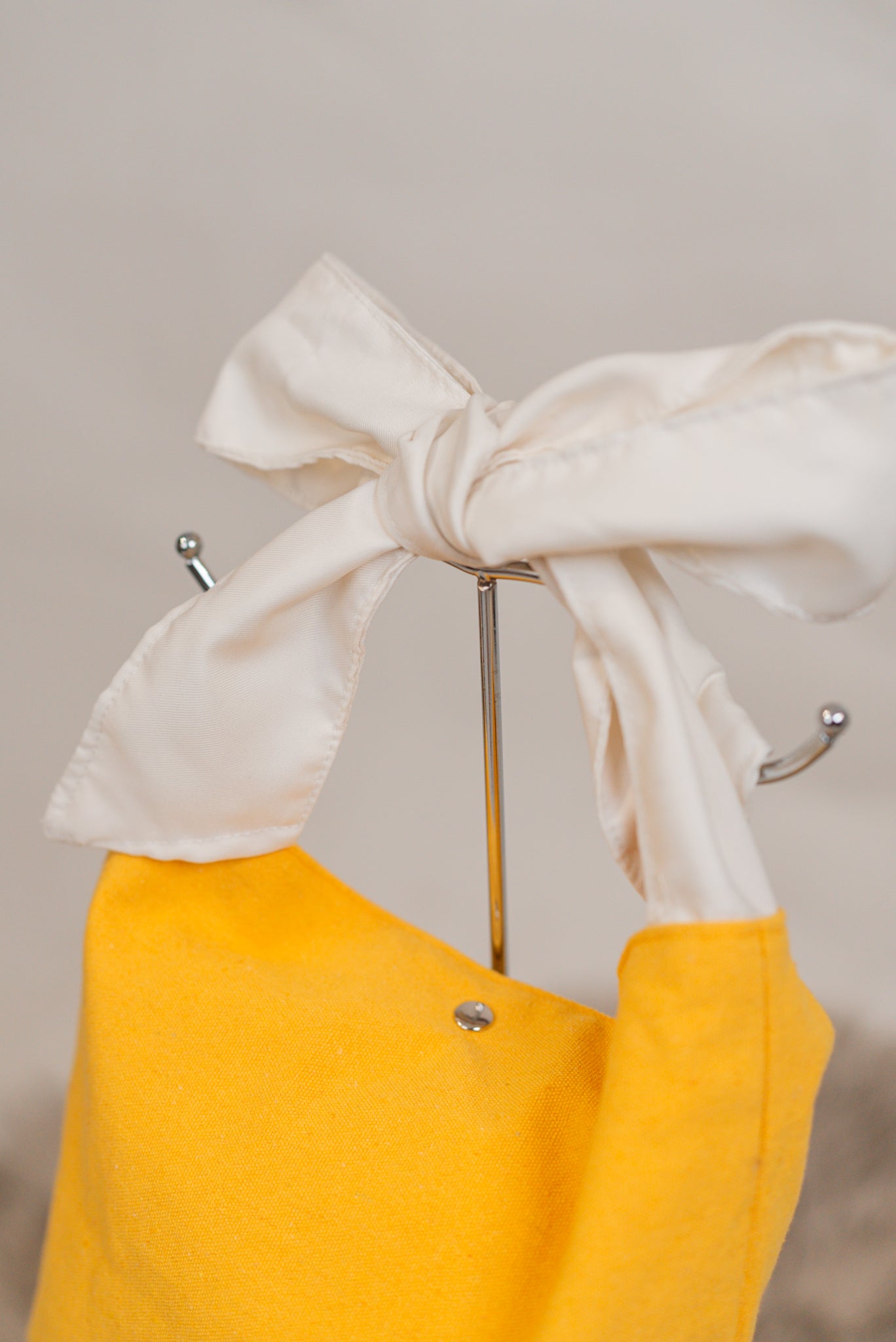 Mae Canvas Bucket Tote with Ribbon Accent