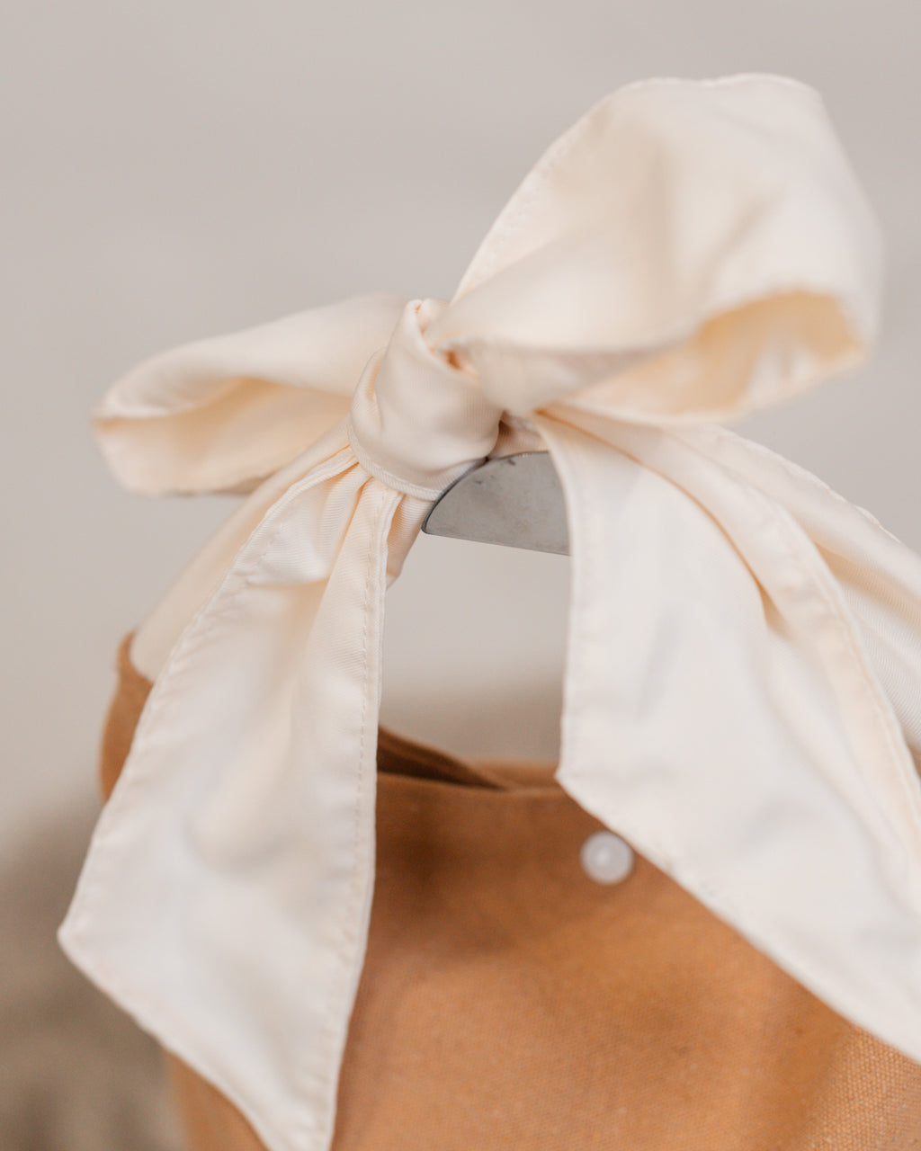 Mae Canvas Bucket Tote with Ribbon Accent