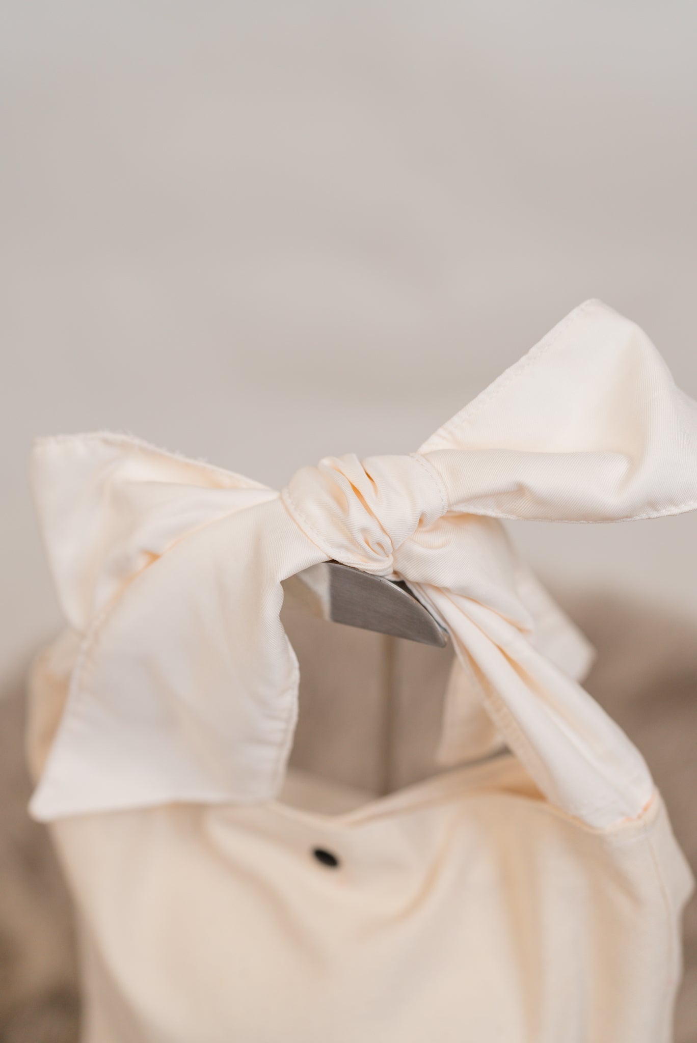 Mae Canvas Bucket Tote with Ribbon Accent