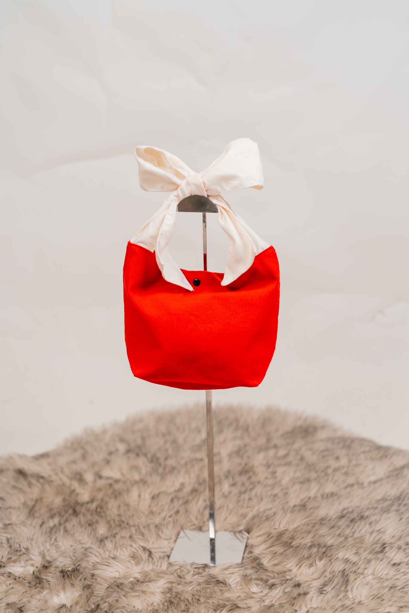 Mae Canvas Bucket Tote with Ribbon Accent